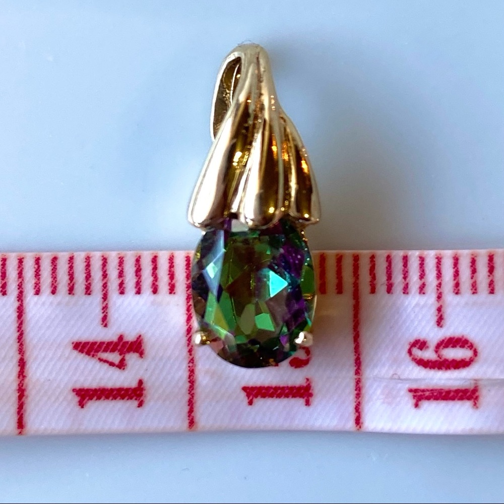 Elegant Gold and Multicolor Pendant Necklace - Picture 11 of 17